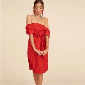 LPA Strapless Red Dress